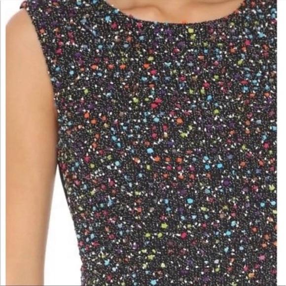 Diane von Furstenberg Carrie II Colorful Round Neck Solid Half Back Tweed sz 10 - Picture 5 of 13